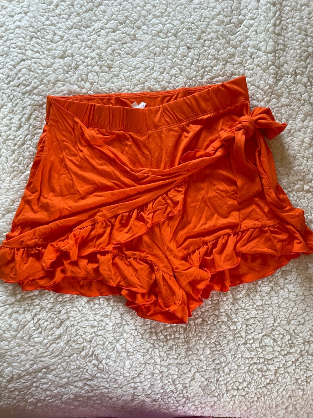 HALARA Orange Ruffle Wrap Shorts NWOT